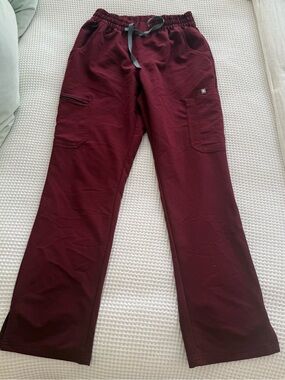 FIGS High Waisted Dowa Scrub Pants Burgundy